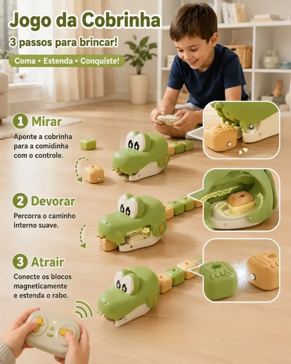 SnakeFun™ – Jogo Interativo | Kit 2 Cobrinhas + 2 Controles