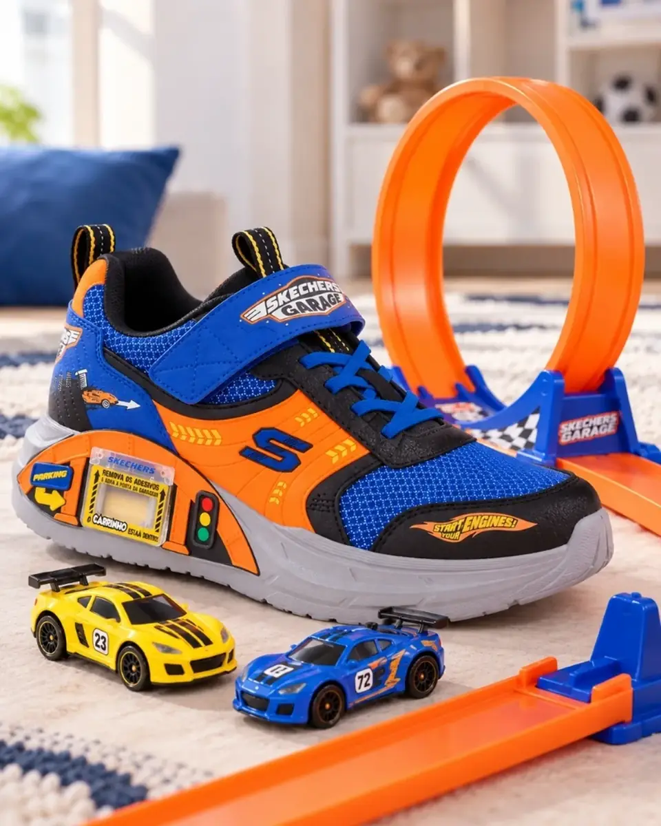 TurboPé© – Tênis com Garagem de Carrinho + Pista Radical