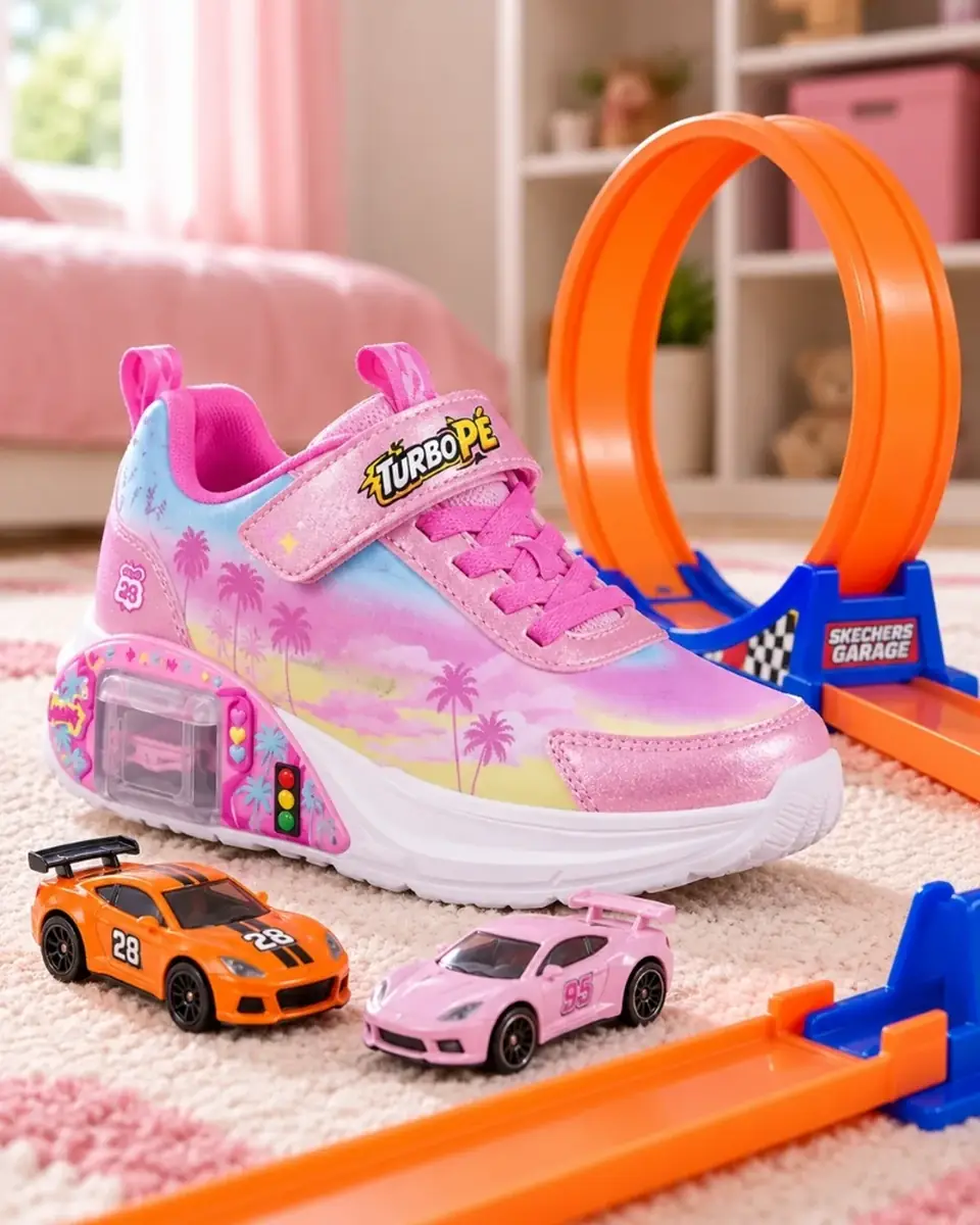 TurboPé© – Tênis com Garagem de Carrinho + Pista Radical